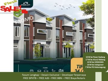 2 Lantai Rumah Dekat Kampus Bebas Banjir 2KT Tipe 34/60