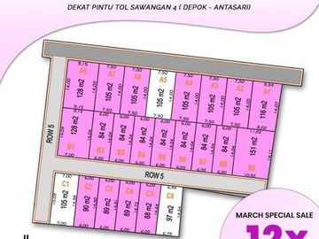 Dijual Tanah SHM Sawangan Dekat Pintu Tol Desari: Margin 30%