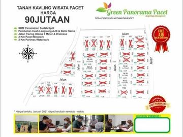 Tanah Kavling Siap Bangun 90 Jutaan dekat Wisata Pacet, Mojokerto