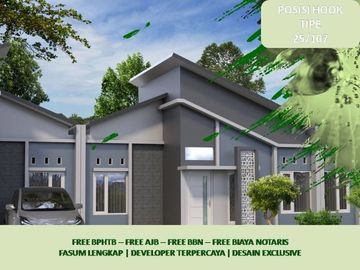 Posisi Hook Rumah Free Biaya Lingkungan Asri 2KT Tipe 25/107