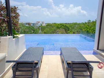 Departamento con diseño lock off, terraza privada con vista verde, 2 albercas, a