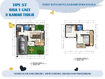 Rumah Villa View Gunung Arjuna 2 Lantai Tipe 57