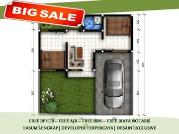 Jual Rumah Malang 2KT Tipe 25/107 Posisi Hook Free Biaya