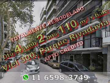 Departamento en Venta en Caballito (Parque Rivadavia) 4 ambientes 2 baños 71 m2 + balcón, 5° piso al frente - Viel 300