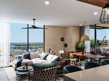 Apartamento con cine, jacuzzi, alberca vista a la laguna, yoga en venta Cancun.