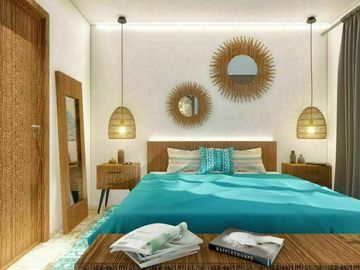 Departamento con acceso directo a la alberca (swim up), areas comunes rodeadas
