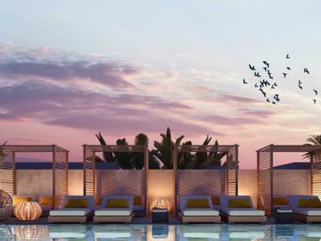 Penthouse 1 recamara con paseo de arte, area comercial estilo Boho, areas verdes