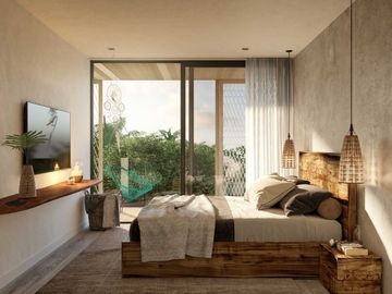 Penthouse 1 recamara con paseo de arte, area comercial estilo Boho, areas verdes