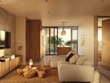 Penthouse 1 recamara con paseo de arte, area comercial estilo Boho, areas verdes
