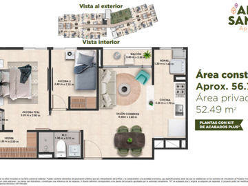 apartamento en venta en ojo de agua. Cod V1110006