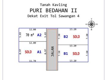 Kapling 200 Jutaan Bedahan. Akses Jalan Cor Beton