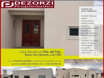 CASA EN BARRIO PRIVADO SAN EDUARDO PILAR DEL ESTE