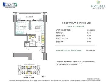 FOR SALE 2 BEDROOM CONDO UNIT PRISMA RESIDENCES PASIG CITY WITH BALCONY