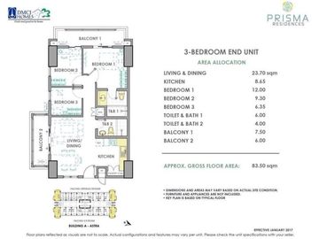 FOR SALE 2 BEDROOM CONDO UNIT PRISMA RESIDENCES PASIG CITY WITH BALCONY