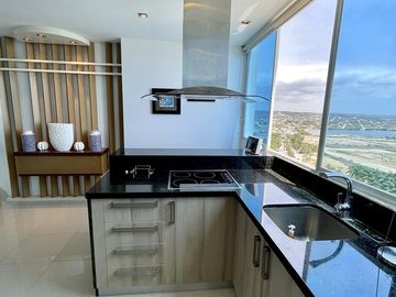 Punta Centinela, departamento vista al mar con 3 dormitorios (condominio Torre 2000), en venta, inversión de alta rentabilidad.