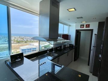 Punta Centinela, departamento vista al mar con 3 dormitorios (condominio Torre 2000), en venta, inversión de alta rentabilidad.