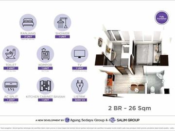 Dijual Cepat Apartemen Osaka PIK2 2BR 26m2 Middle Zone Harga 380Jt
