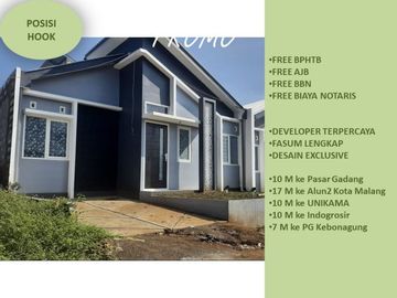 Posisi Hook Rumah Free Biaya Bebas Banjir 2KT Tipe 25/107