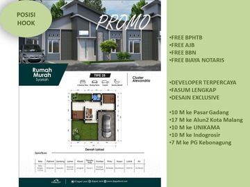 Posisi Hook Rumah Free Biaya Bebas Banjir 2KT Tipe 25/107