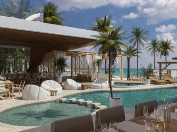 Condominio vista a la laguna y el mar, piscina, club de playa en pre-venta.