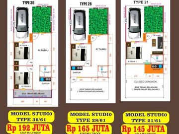 Miliki Rumah studio 100 jutaan cantik di Prambanan