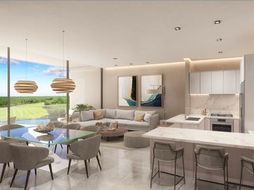 Condominio con terraza de 25 m2, vista al campo de golf, cuarto de servicio, cas