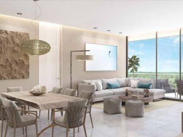 Condominio con terraza de 25 m2, vista al campo de golf, cuarto de servicio, cas
