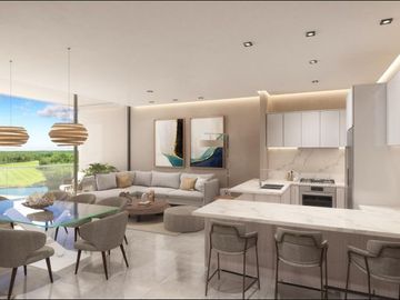 Condominio con terraza de 25 m2, vista al campo de golf, cuarto de servicio, cas