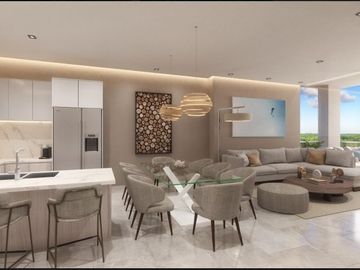 Condominio con terraza de 25 m2, vista al campo de golf, cuarto de servicio, cas