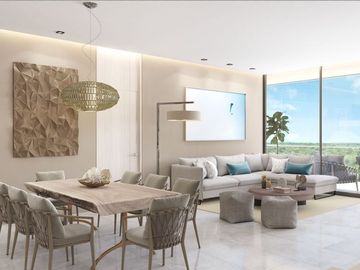 Condominio con terraza de 25 m2, vista al campo de golf, cuarto de servicio, cas