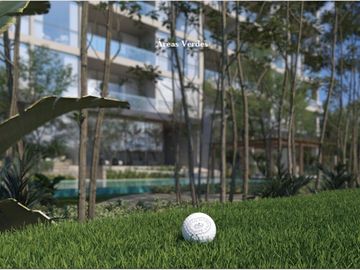Condominio con terraza de 25 m2, vista al campo de golf, cuarto de servicio, cas