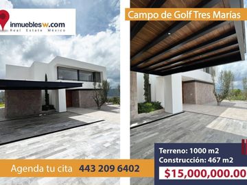 CASA RESIDENCIAL EN VENTA EN EL CLUB DENTRO DEL CAMPO DE TRES MARIAS, MORELIA