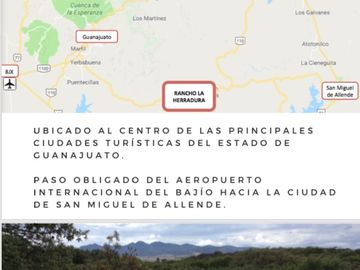 RANCHO EN VENTA DOLORES HIDALGO IDEAL PARA HOSPITAL CASA DE RETIRO