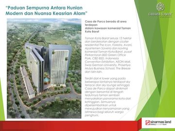 Apartemen Siap Huni Harga Murah di Casa De Parco