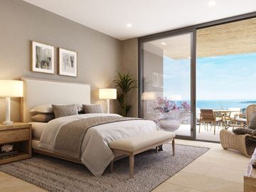 Departamento vista al mar, en residencial privado con club de playa y campo de g