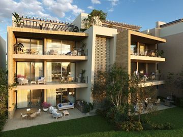 Departamento vista al mar, en residencial privado con club de playa y campo de g