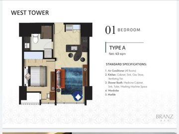 Apartemen mewah 1 bedroom free ppn The Branz BSD city