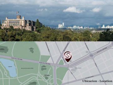 Condominio con terraza de 24 m2 vista al bosque de Chapultepec, cuarto de servic