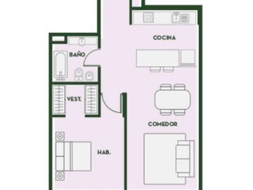 Departamento en venta de 2 ambientes en Canning Park