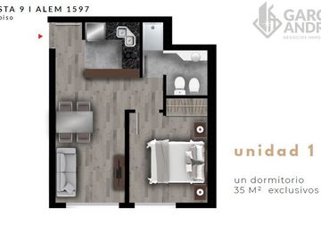 en VENTA departamento de 1 dormitorio en Barrio MARTIN - ROSARIO - Alem al 1500