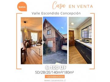 CASA 5 DORMITORIOS EN SECTOR VALLE ESCONDIDO, CONCEPCIÓN