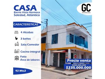 Se vende Casa / Barrio Vista Hermosa
