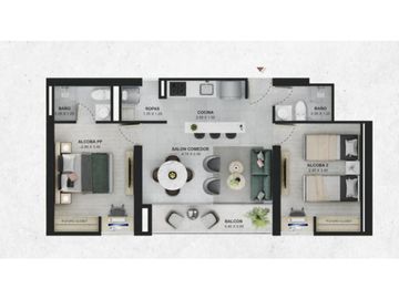 Apartamento en cesión de derechos en Itagüí sector Fátima