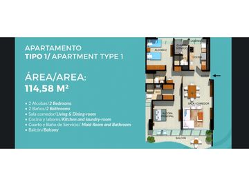 VENTA APTO DE 2 ALCOBAS PARA ESTRENAR BOCAGRANDE