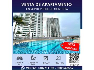 VENTA DE APARTAMENTO EN MONTEVERDE DE MONTERA