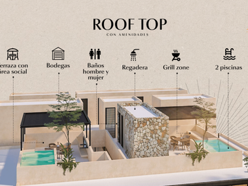 A Quince: Departamentos en Dzityá de 1 recámara con 2 piscinas en Rooftop.