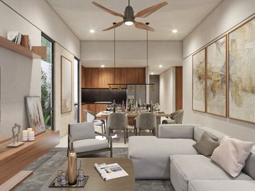 Casa en Venta en Mérida, Privada Fiora Residencial, Cholul (Mod. Iris, 1 planta)