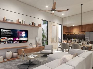 Casa en Venta en Mérida, Privada Fiora Residencial, Cholul (Mod. Iris, 1 planta)