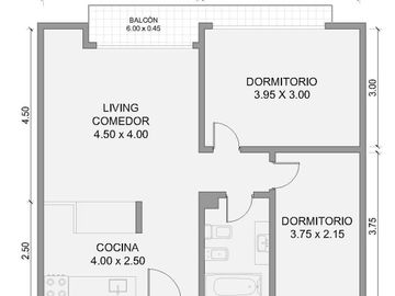 Departamento a estrenar 3 ambientes  La Calabria
