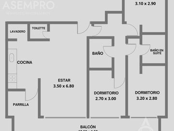 Departamento 4 ambientes a Estrenar con Parrilla